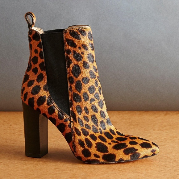 leopard booties block heel